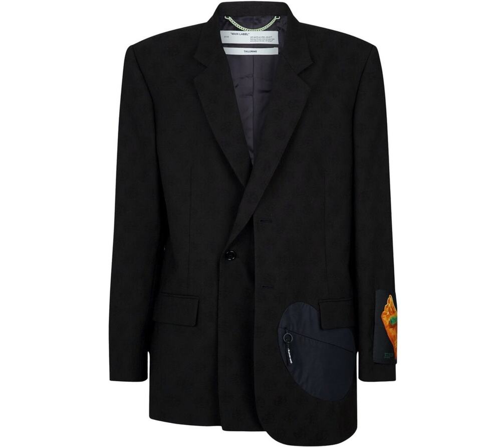 NWT Off-White Logo Detailed Oversized Equipment Blazer Jacket 46EU/36US $1695.00